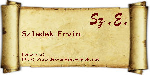 Szladek Ervin névjegykártya