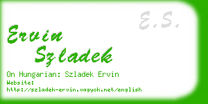 ervin szladek business card